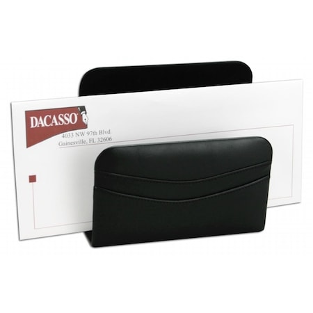 Dacasso Letter Holder - Black Hand-Tucked Genuine Top-Grain Leather DA86747